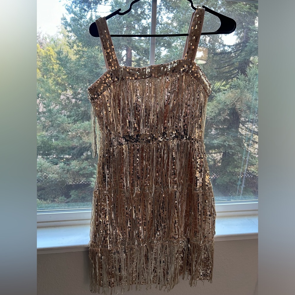 SHEIN Belle Fringe Trim Bodycon Sequin Cami Dress